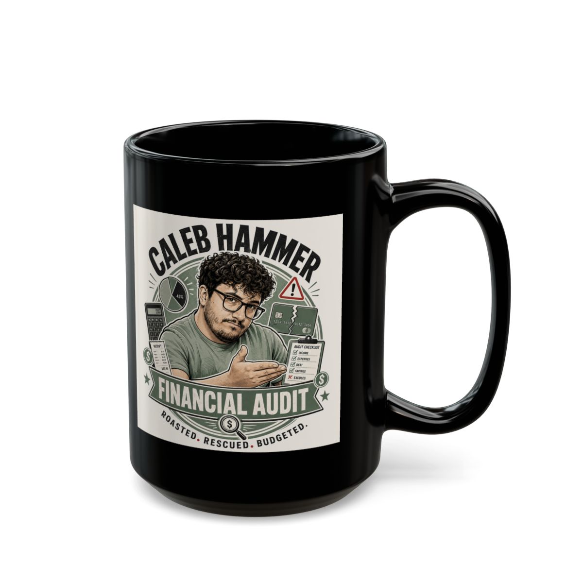 Caleb Hammer Black Mug - alternate angle 5, merchandise