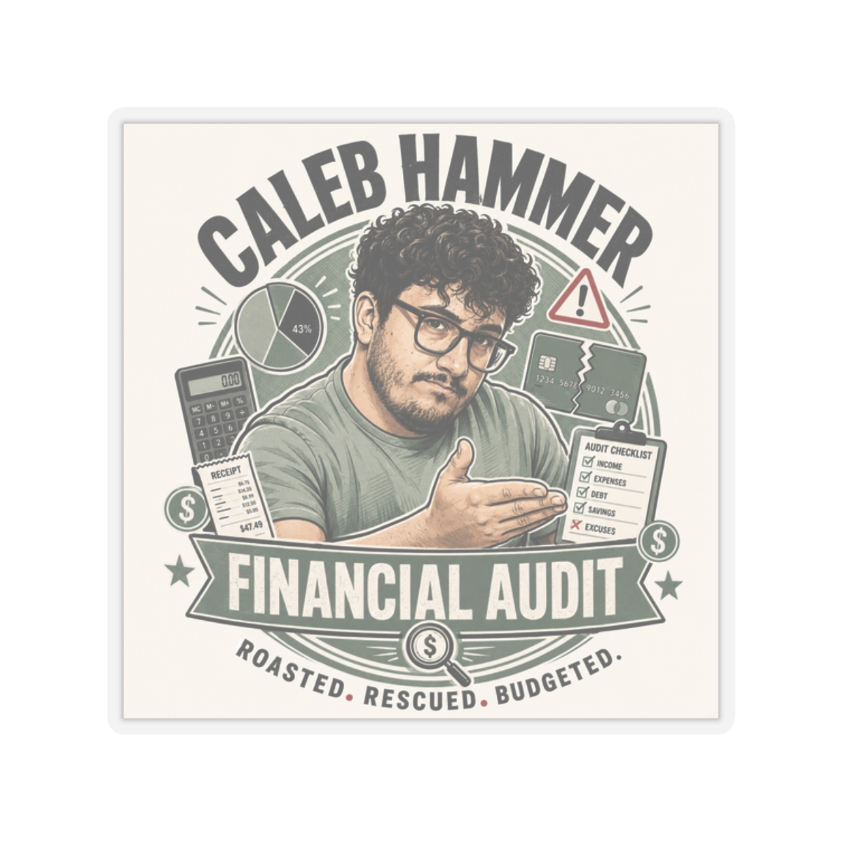 Caleb Hammer Sticker #4 - alternate angle 4, merchandise