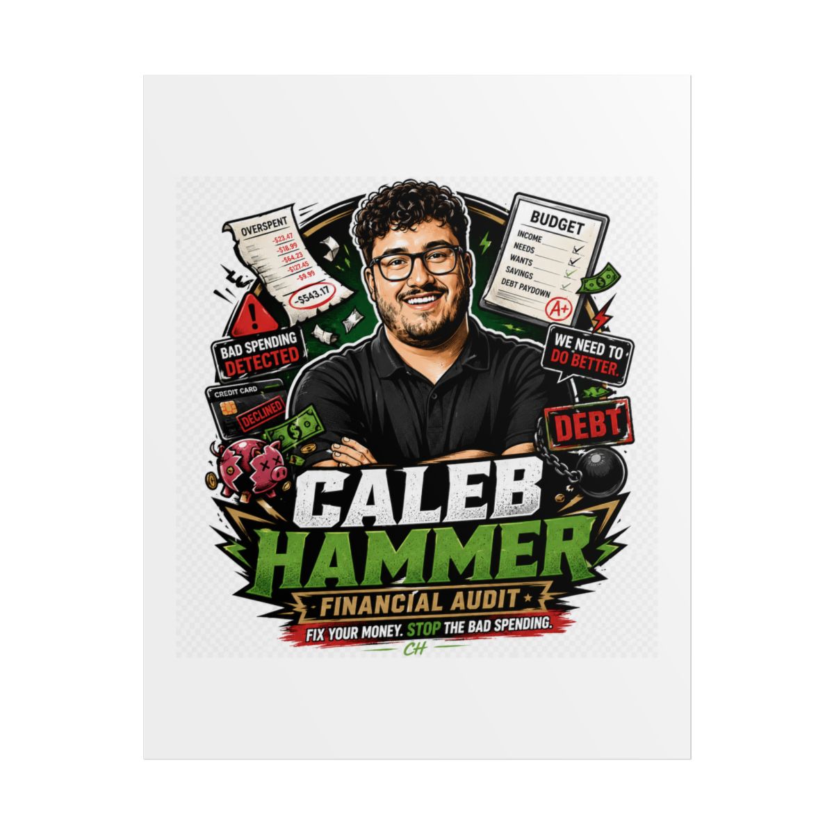 Caleb Hammer Poster #7 - alternate angle 1, merchandise