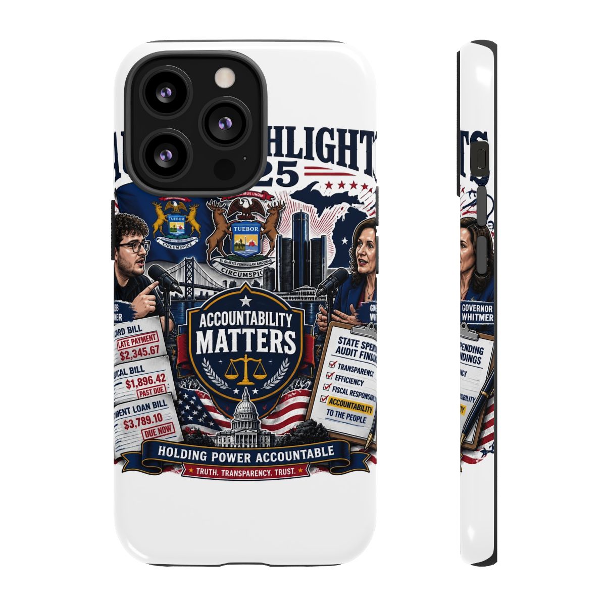 Caleb Hammer "Accountability Matters" Phone Case - alternate angle 1, merchandise