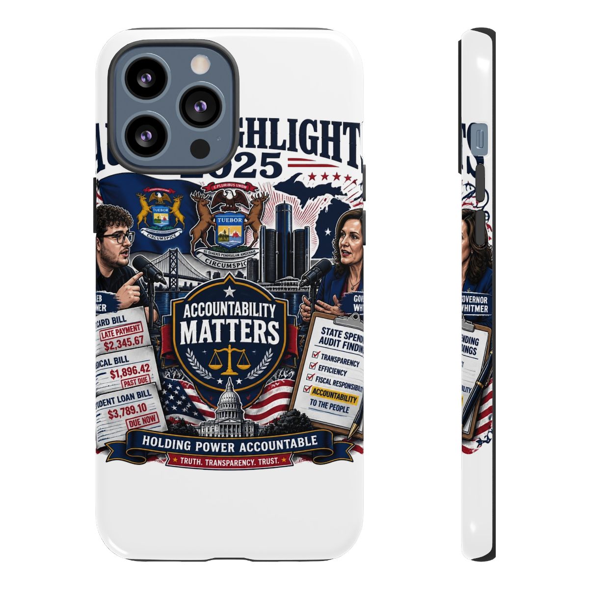 Caleb Hammer "Accountability Matters" Phone Case - alternate angle 2, merchandise