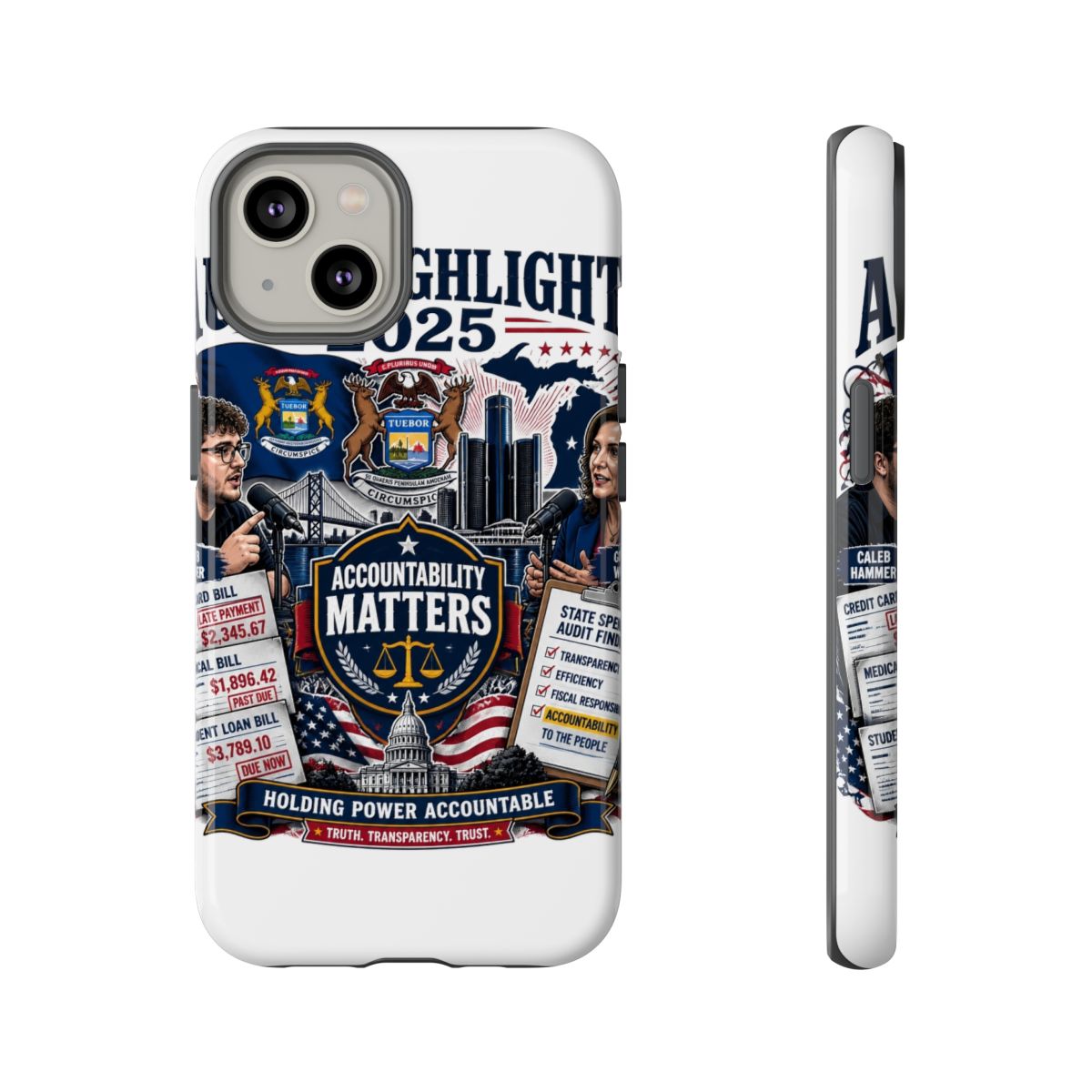 Caleb Hammer "Accountability Matters" Phone Case - alternate angle 3, merchandise