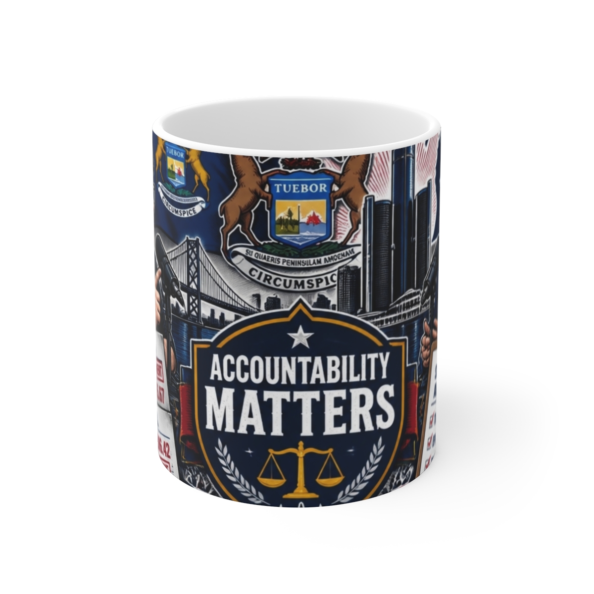 Caleb Hammer "Accountability Matters" White Mug - alternate angle 1, merchandise