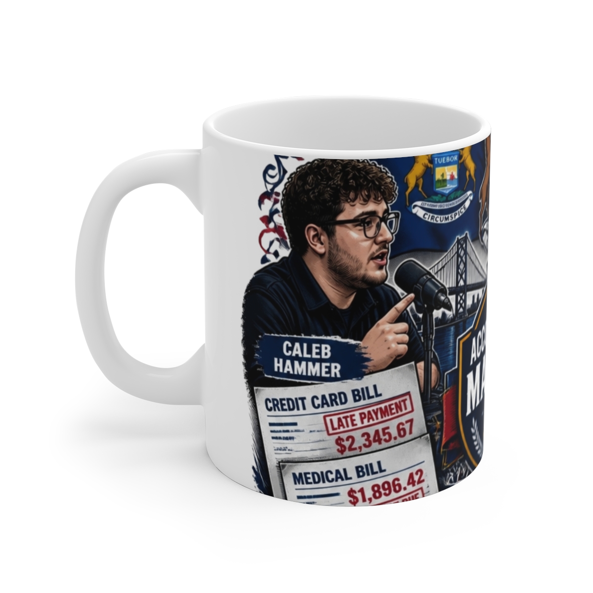Caleb Hammer "Accountability Matters" White Mug - alternate angle 2, merchandise