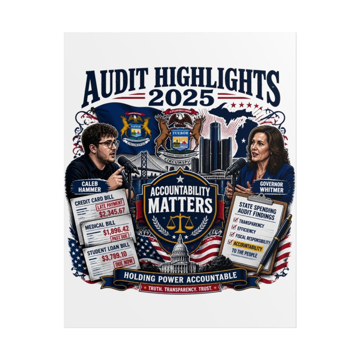 Caleb Hammer "Accountability Matters" Poster - alternate angle 1, merchandise